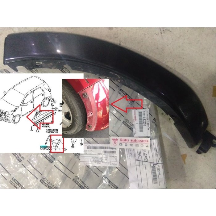OVER FENDER DEPAN SAMPING BEMPER DEPAN TOYOTA RUSH