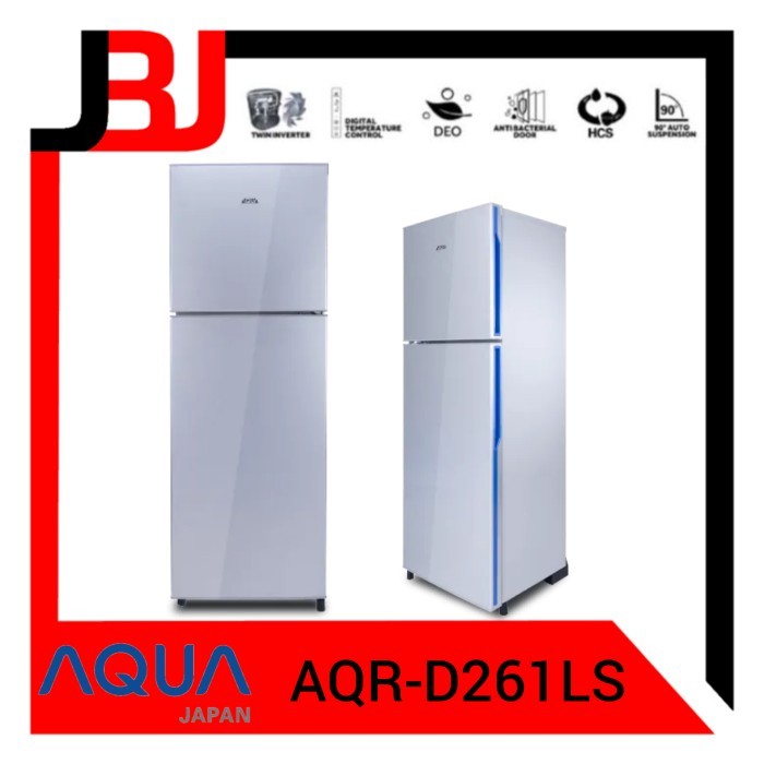 KULKAS 2 PINTU INVERTER AQUA AQR-D261 LEMARI ES AQUA AQRD261 LS AQR261