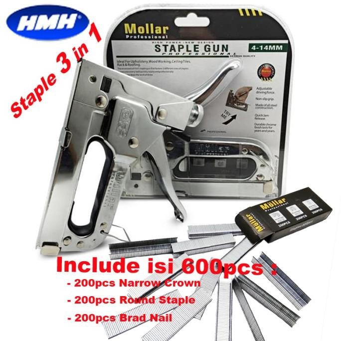 

Staple Gun / Staples Tembak / Staples Jok / Hekter MOLLAR 3 in 1