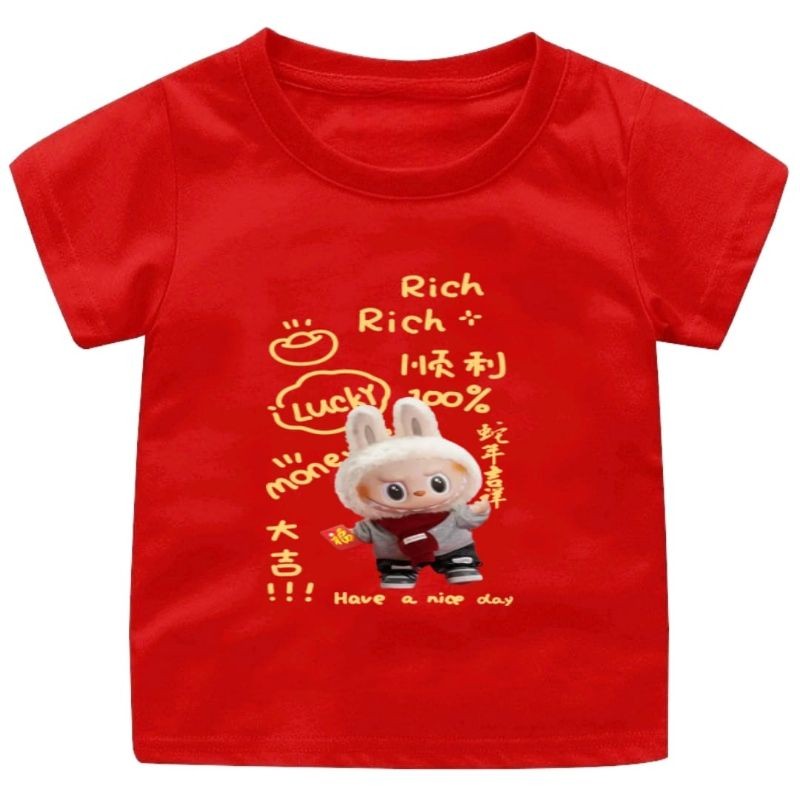 Baju imlek 2025 tahun ular Labubu imlek rich anak Cowok-cewek