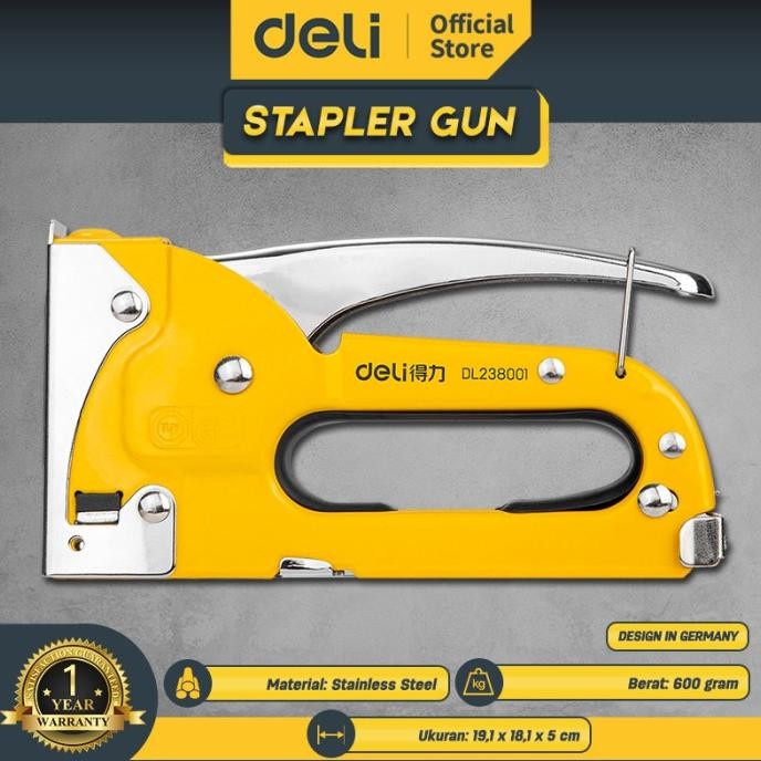 

Deli Staple Gun/ Staples Stapler Tembak 4-8mm Steel Perkakas EDL238001