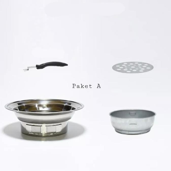 BBQ INDOOR TABLE TOP CHARCOAL GRILL TUNGKU ARANG ATAS MEJA STAINLESS ALAT PAN PANGGANG PEMANGGANG BB