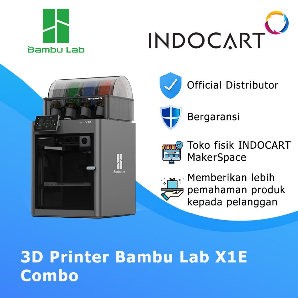 IndoCart 3D Printer Unit BambuLab X1 E Enterprise Full Controlled Chamber Temp