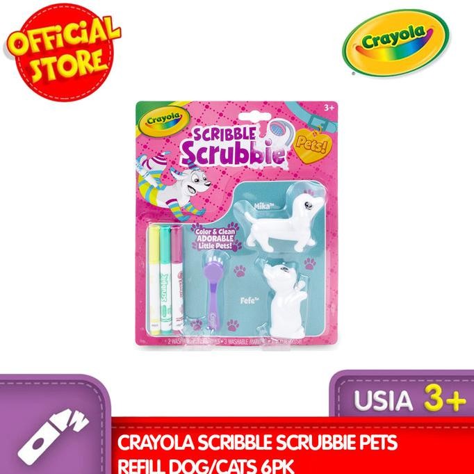 

CRAYOLA Scribble Scrubbie Pets Refill Dog/Cats 6Pk