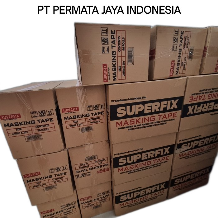 

TERMURAH - Masking Tape / Lakban Kertas / SUPERFIX / 24mm x 20y / 1 Dus