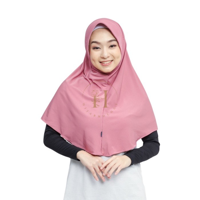 Hijab Bergo Hamidah Ukuran L Original / Hijab Instan Premium / Hijab Daily / Hijab Sport #Original