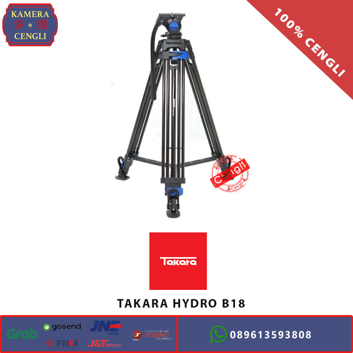 TERBARU - Takara Hydro B18 / B 18 Tripod Profesional With Fluid Head ORIGINAL