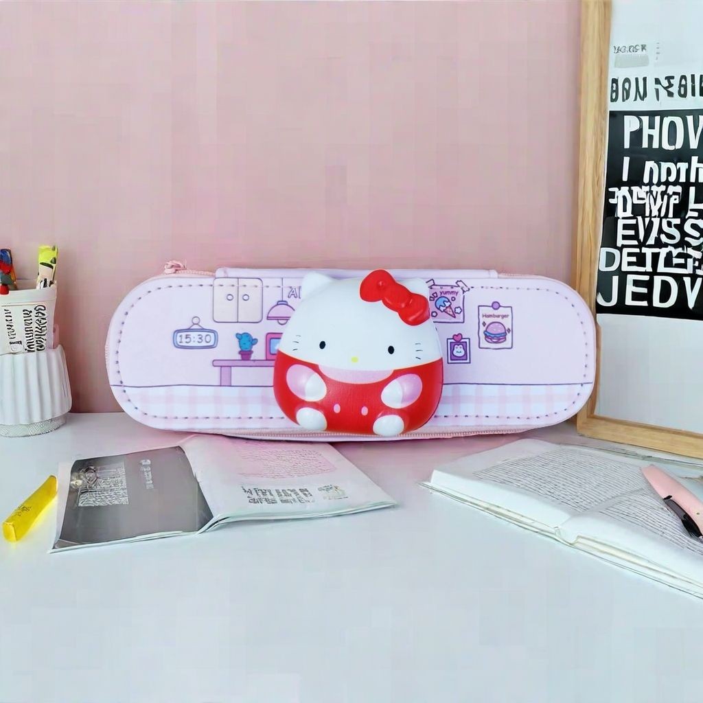 

Tempat Pensil Gambar Kartun, Tempat Pensil Kapasitas Besar, Dinding Ganda, Kotak Alat Tulis Kartun
