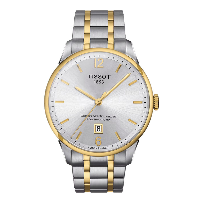 Jam Tangan Pria Tissot Chemin Des Tourelles Powermatic 80 42mm T-Classic T099.407.22.037.00 Dual Ton
