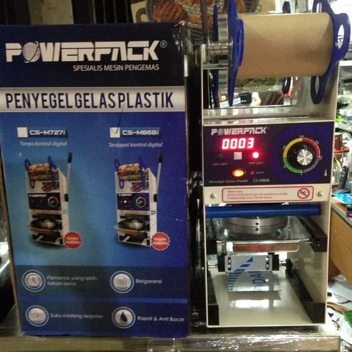 Mesin Penyegel gelas plastik manual sealer cup sealer powerpack M828I