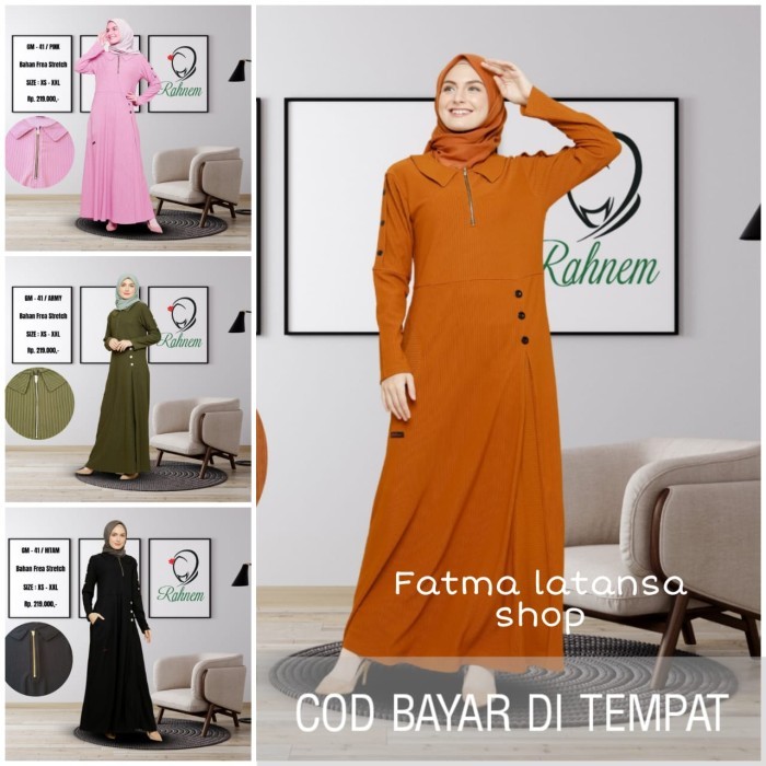 LANGSUNG KIRIM  gamis wanita rahnem gm 41 / dress muslim / gamis dewasa / baju wanita - Kubus, XS