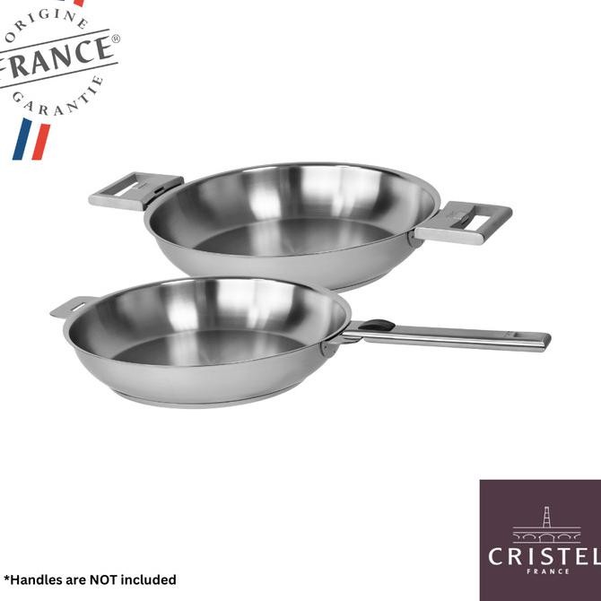 Cristel Stainless Deep Frying Pan Removable Strate /  Wajan 24 Cm