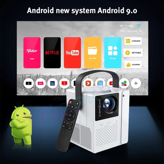 Proyector Android 9 2+16Gb Wifi 5G Portable Android Projector 4K Hd New 100 % Original