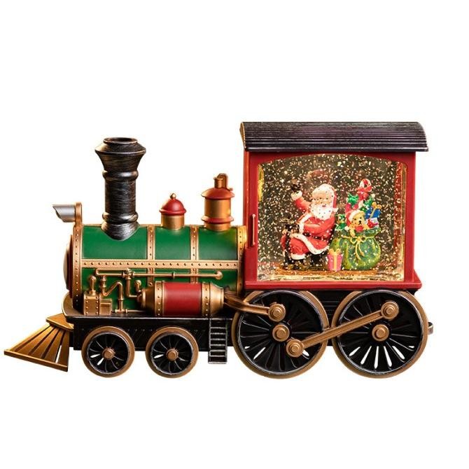 

Sale! Snow Globe Kereta Santa Kotak Musik Lentera Snowglobe Christmas Train