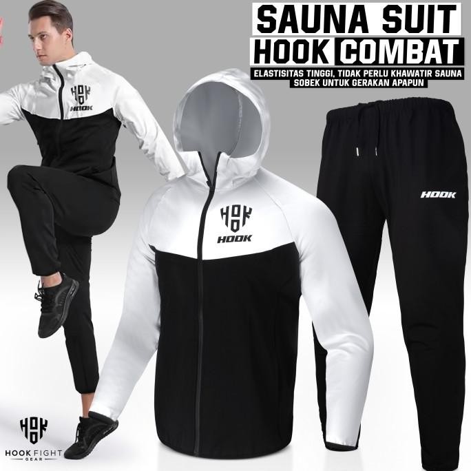HARGA DISC - Jaket Sauna Suit Olahraga Baju Jas Pembakar Lemak Elastis Hook Baju Sauna Olahraga Pemb