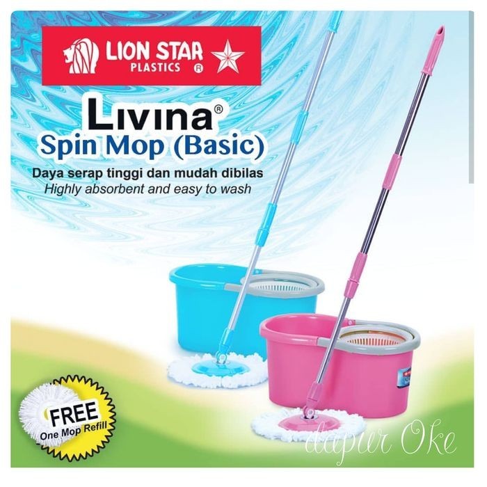 Lion Star Set Alat Pel Spin Mop Pembersih Lantai