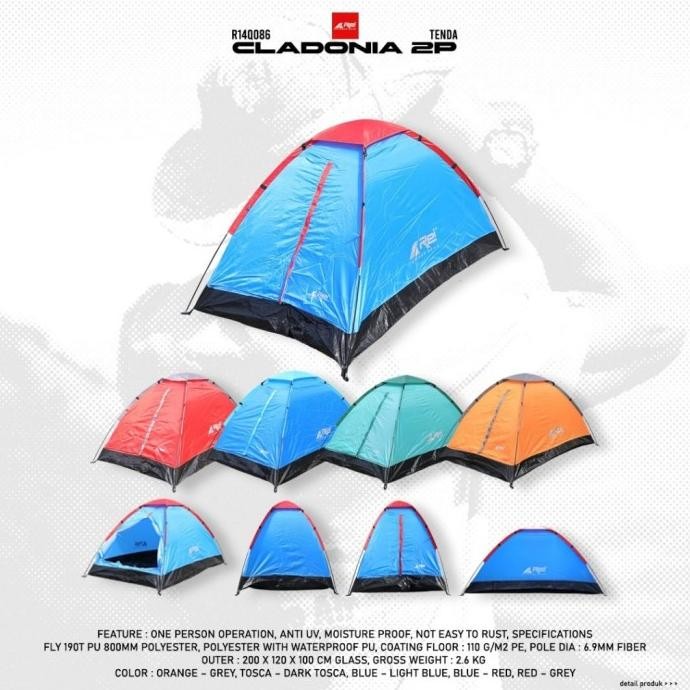 BEBAS ONGKIR - Tenda Rei Cladonia 2 Person Tenda Arei Outdoorgear Kapasitas 2 Orang