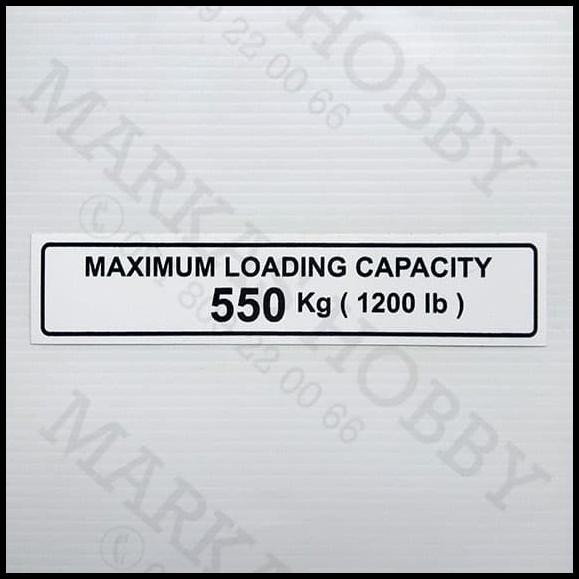 

GRATIS ONGKIR STIKER MAXIMUM LOADING CAPACITY 550 KG PUTIH !!!!!!