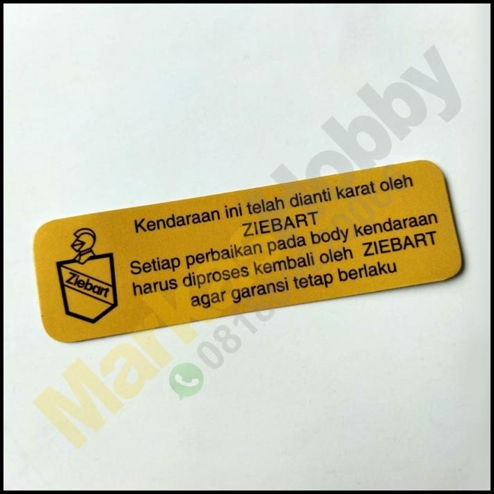 

HOT DEAL STIKER ZIEBART GOLD !!
