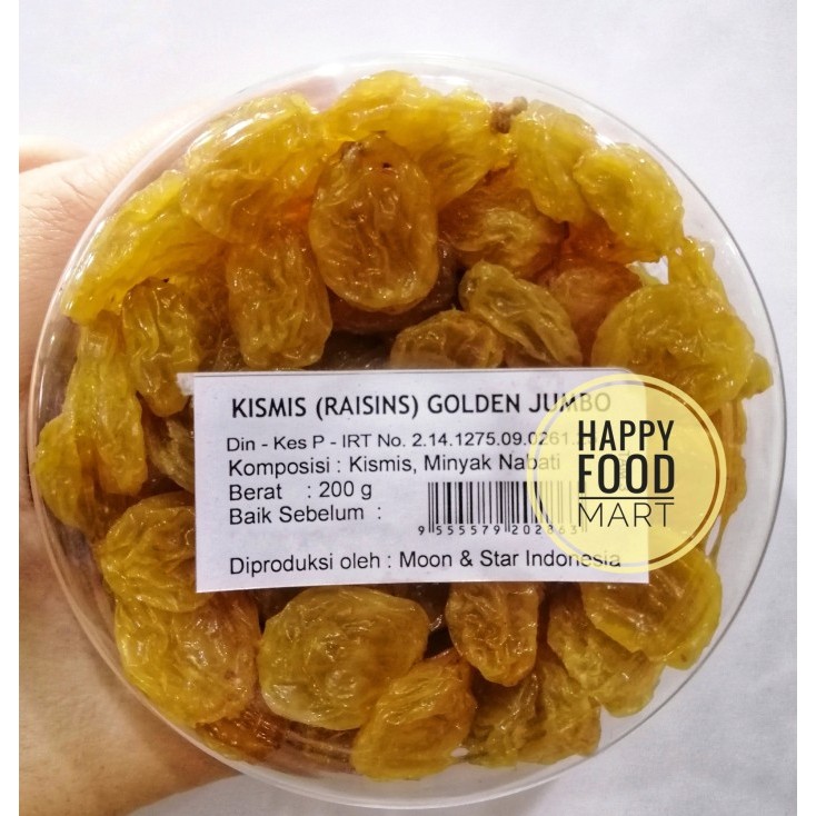 

Ready - Kami Beda Kismis Kuning Jumbo/Golden Raisin/Anggur Kering Asam Manis