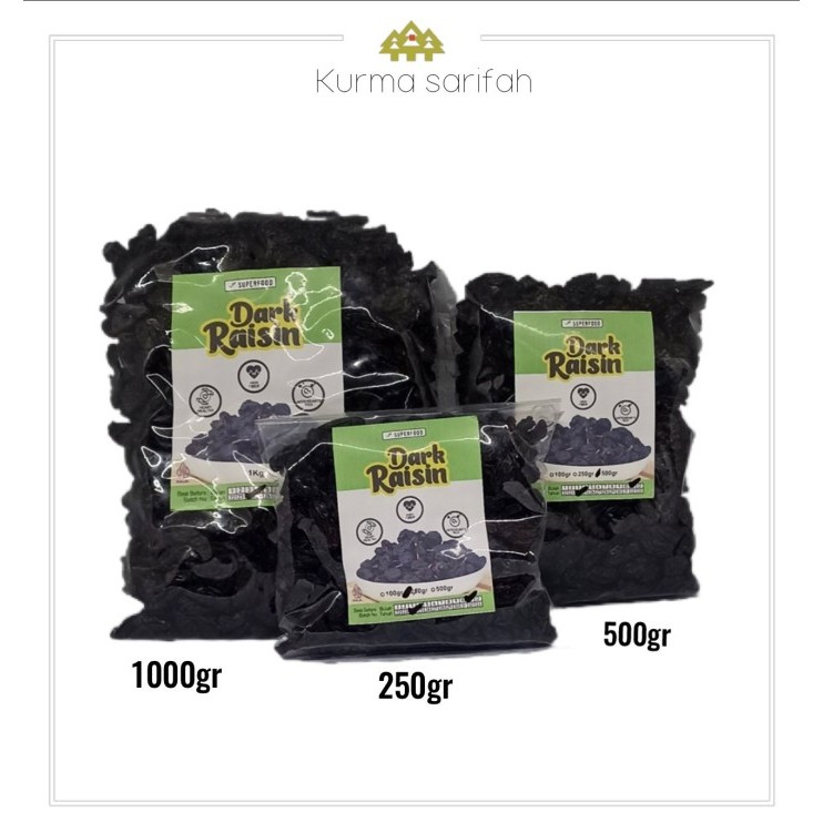 

Ready - Kismis_Hitam/Dark Raisin(Kismis Organic)_1Kg Oleh" Haji & Umroh