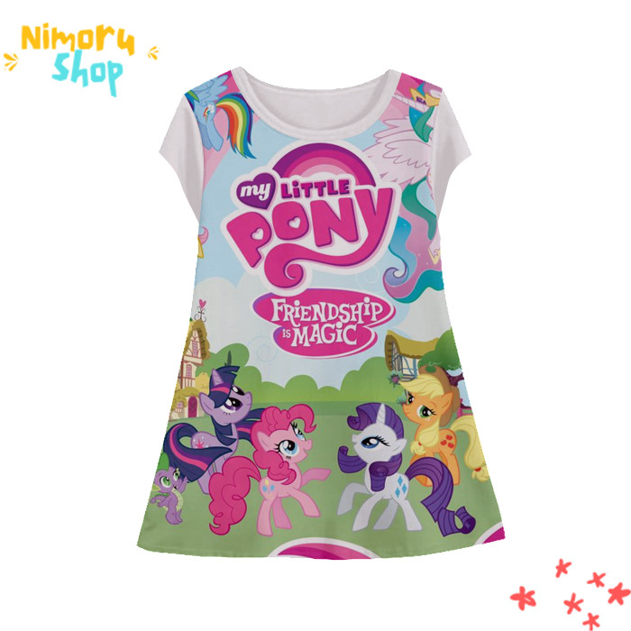 Baju Dress Anak 3D Tunik-MyLittlePony-2-designWD Anime My Little Pony Kuda Poni Tunik Untuk Usia 1-1