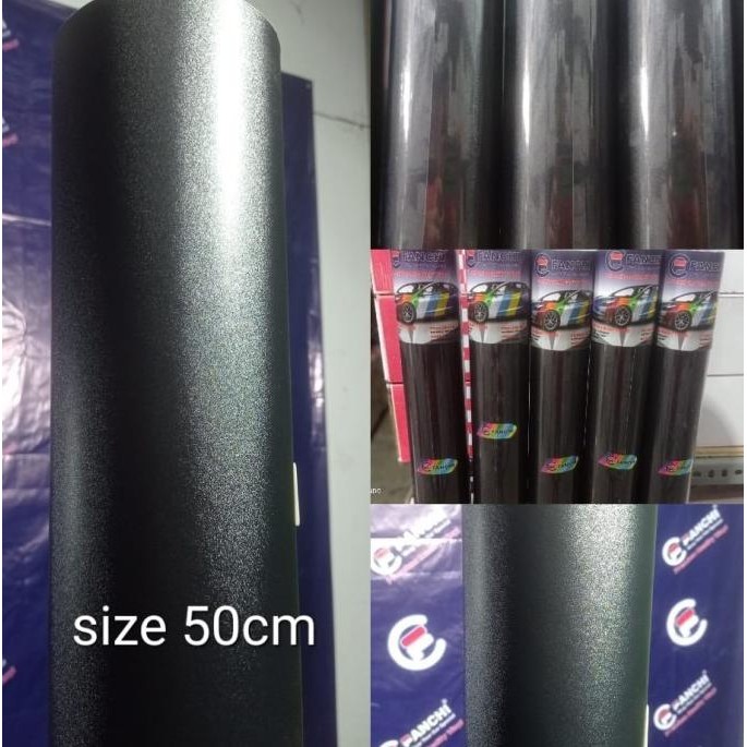 

SPESIAL ROLL STICKER FANCHI FC514 FROSTED BLACK HITAM KULIT JERUK 50CM ROLL