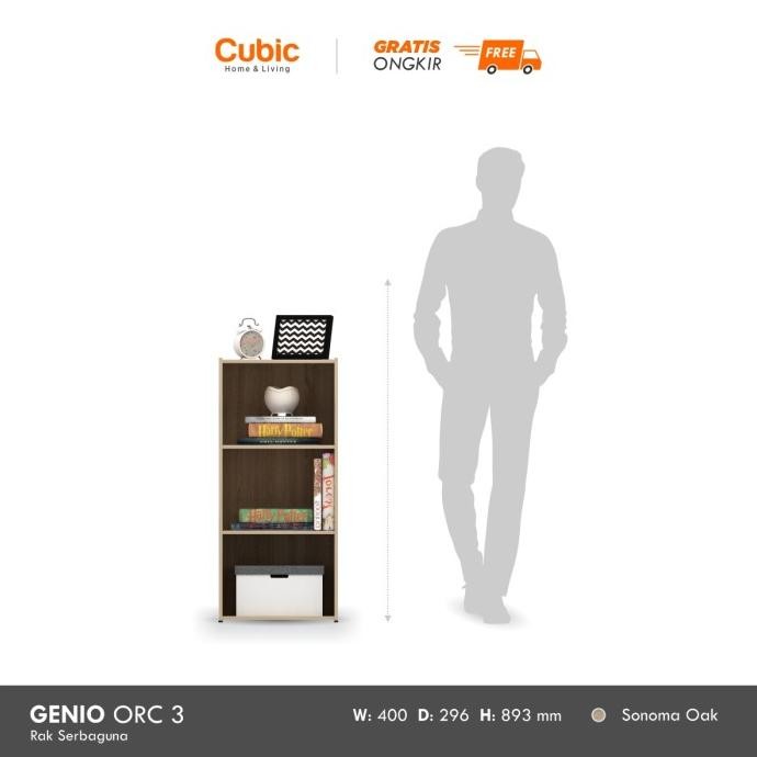 

Cubic Rak 3 Susun Minimalis / Lemari Buku Serbaguna / Genio Orc 3 Original Dan Terpercaya