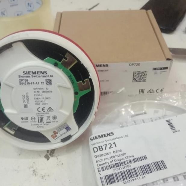 Smoke Detector Siemens Op720 Carberus Pro + Base Db721