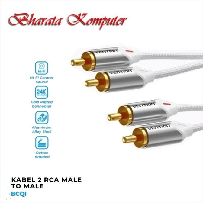 

Diskon! Vention Kabel 2 RCA Male to Male Stereo Premium Quality BCQ