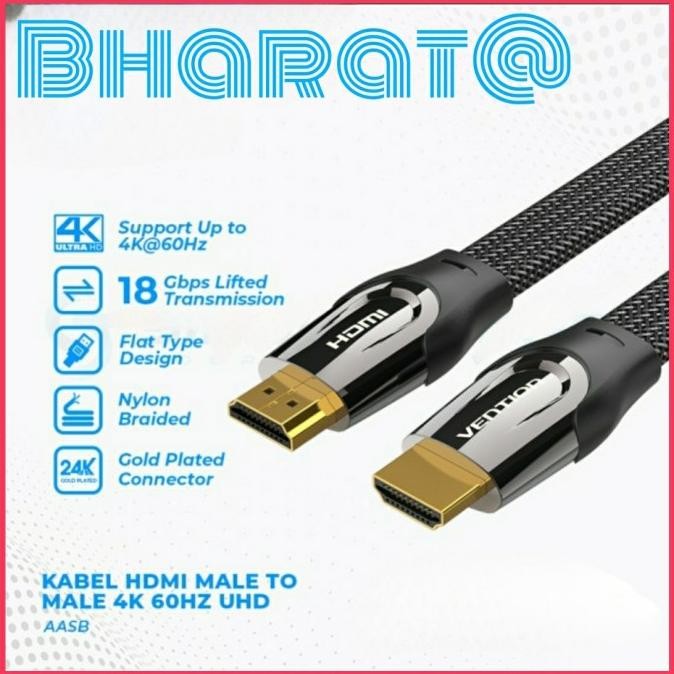 

Diskon! Vention Kabel HDMI High Speed Nylon Braided 4K Premium Quality AAS