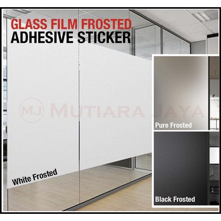 Stiker Pintu Kaca Film Jendela Buram Putih Hitam Sandblast Sticker