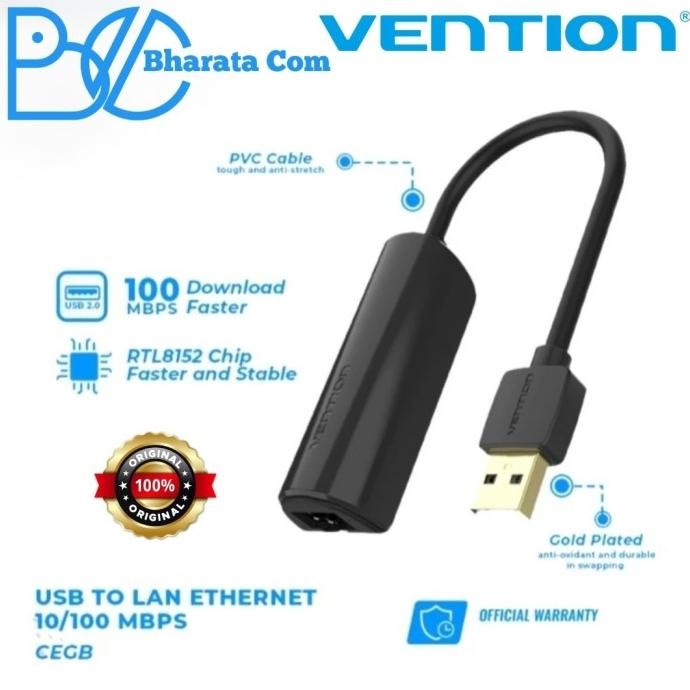 

Diskon! Vention USB to LAN Rj45 Adapter High Speed For Mac Windows 100Mbps CEG