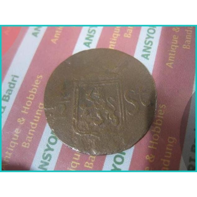 koin india batav 0.5 stuiver 1821 William I Copper langka iklan h012 1