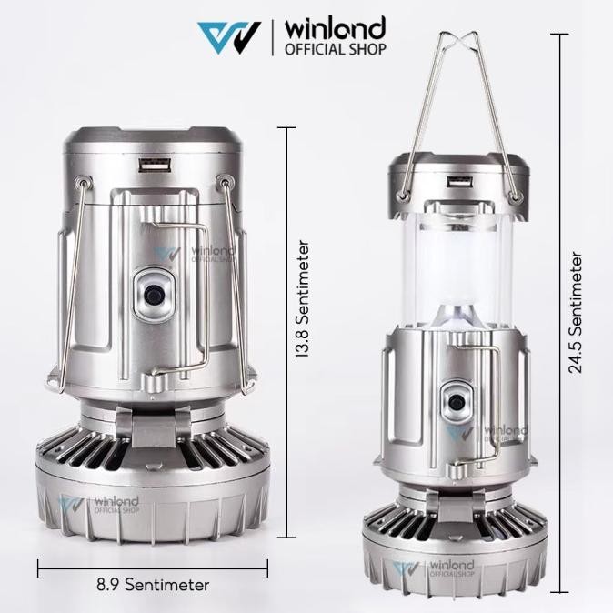 WINLAND(COD) 2IN1 LAMPU EMERGENCY LED/KIPAS TURBO LENTERA GANTUNG/CHARGER LAMPU/KIPAS PORTABEL/LENTE