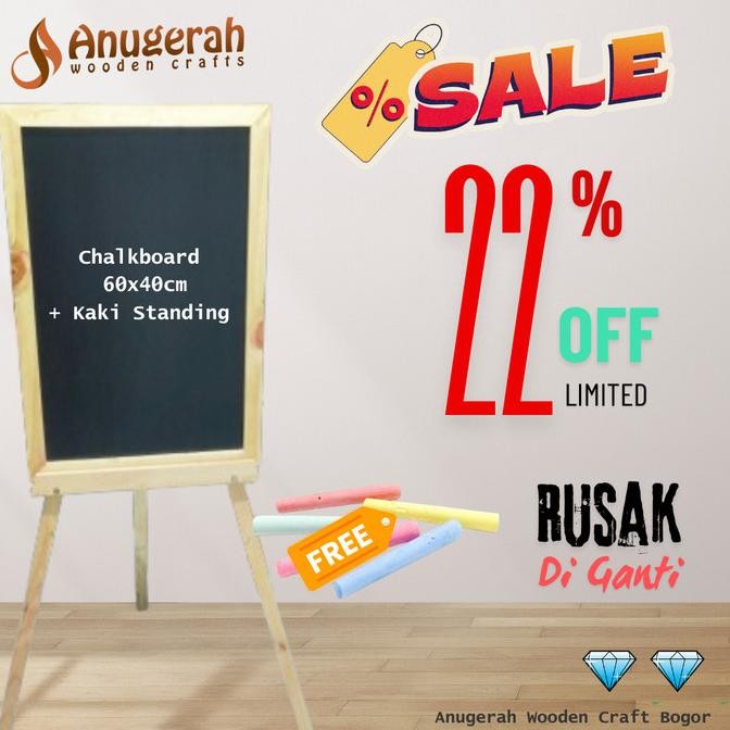 

TERMURAH - Jual Papan Tulis Kapur Murah Standing 40*60cm
