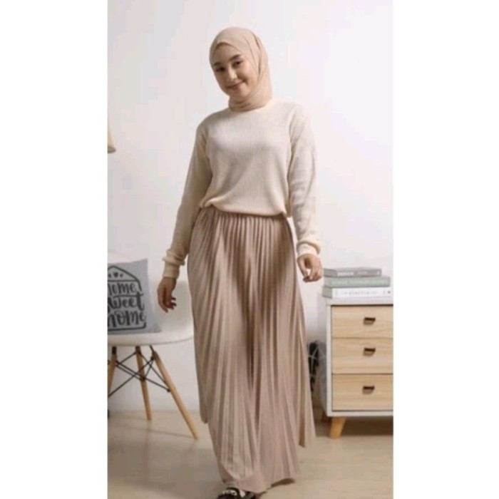 SALE ATASAN WANITA WAFFLE OVAL LENGAN PANJANG / KAOS WAFER SEMI TUNIK / BASIC CREWNECK POLOS SWEATSH