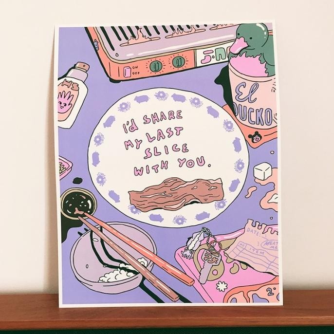 

I'D Share My Last Slice With You - Art Print / Poster - A3 Terbaru