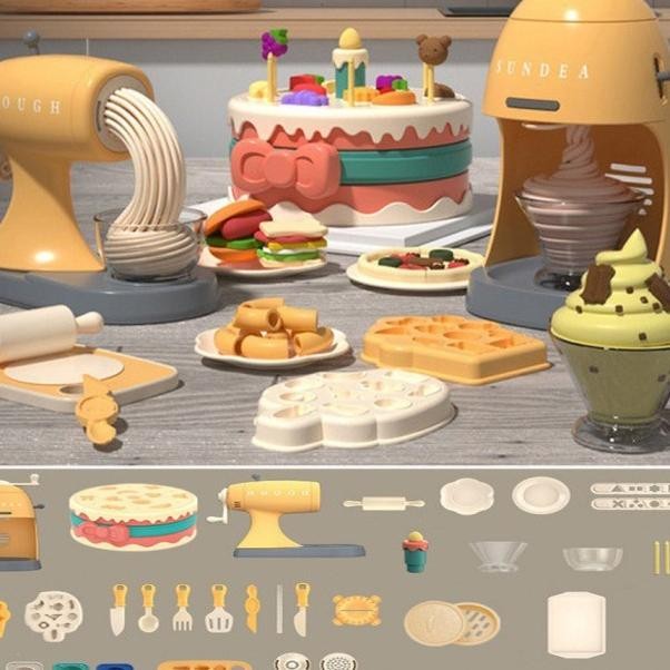 Mainan Edukasi Anak Play Doh Ice Cream Food Maker All In One