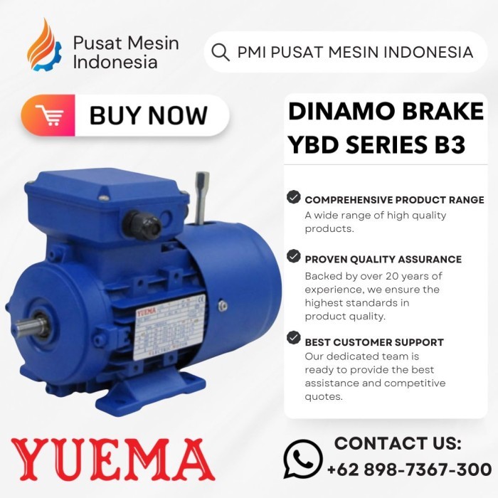 BRAKE DINAMO MOTOR YUEMA YBD 4P 3KW 4HP 3PHASE 380V B3/ BRAKE ELECTRIC MOTOR/ DYNAMO MOTOR LISTRIK/