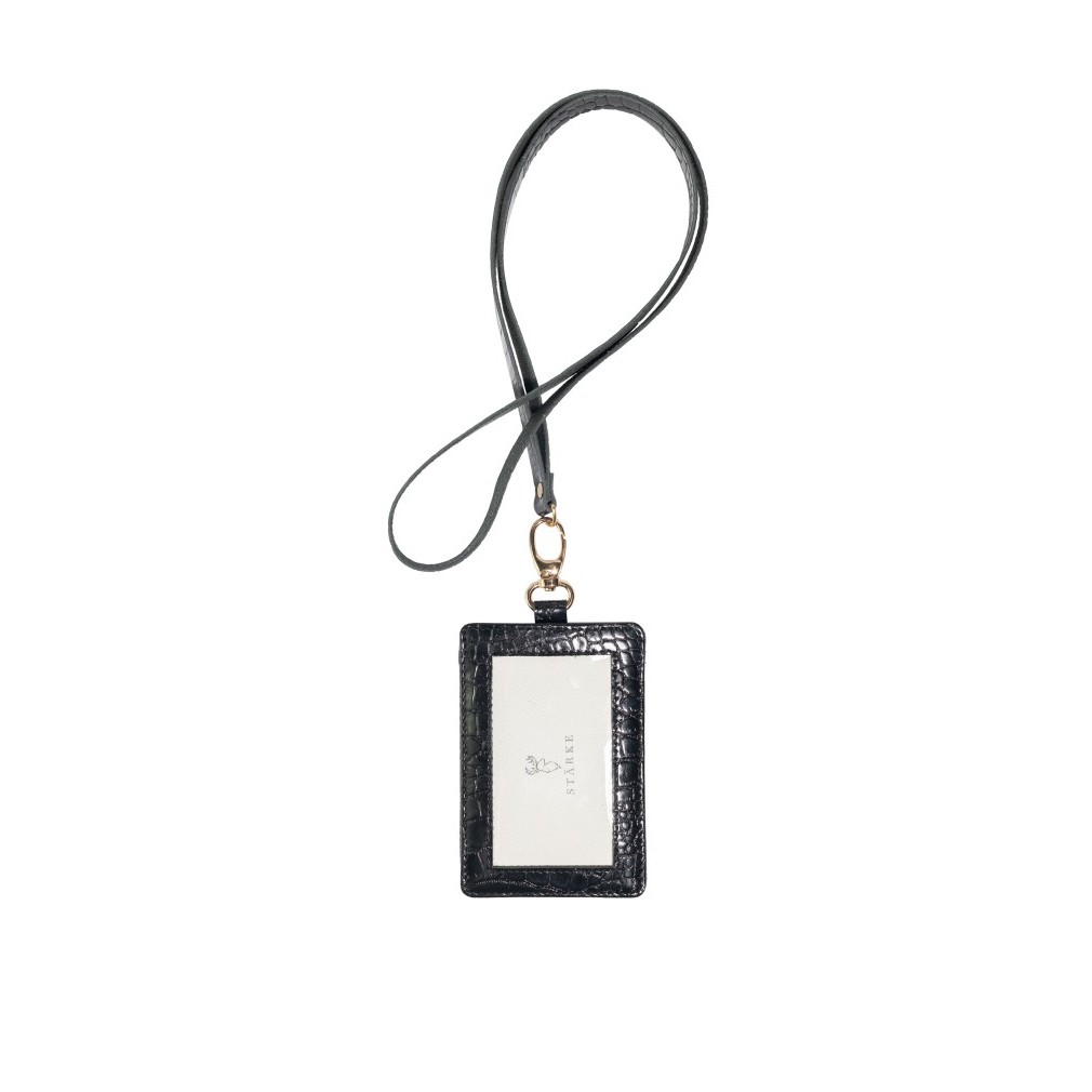 

ID Card Name Tag Lanyard Kulit Asli STARKE Leather Fury Chital Black
