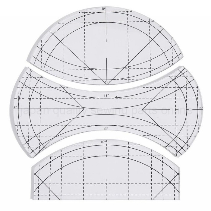 

Penggaris / Quilting Template Model Curve Isi 3 Pcs (QTSKCU3)