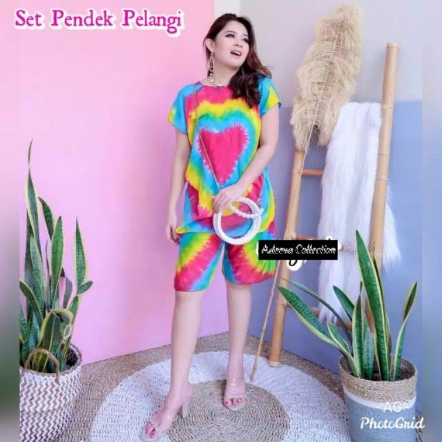 Lingerie SETELAN PELANGI BABYDOLL PIYAMA PELANGI