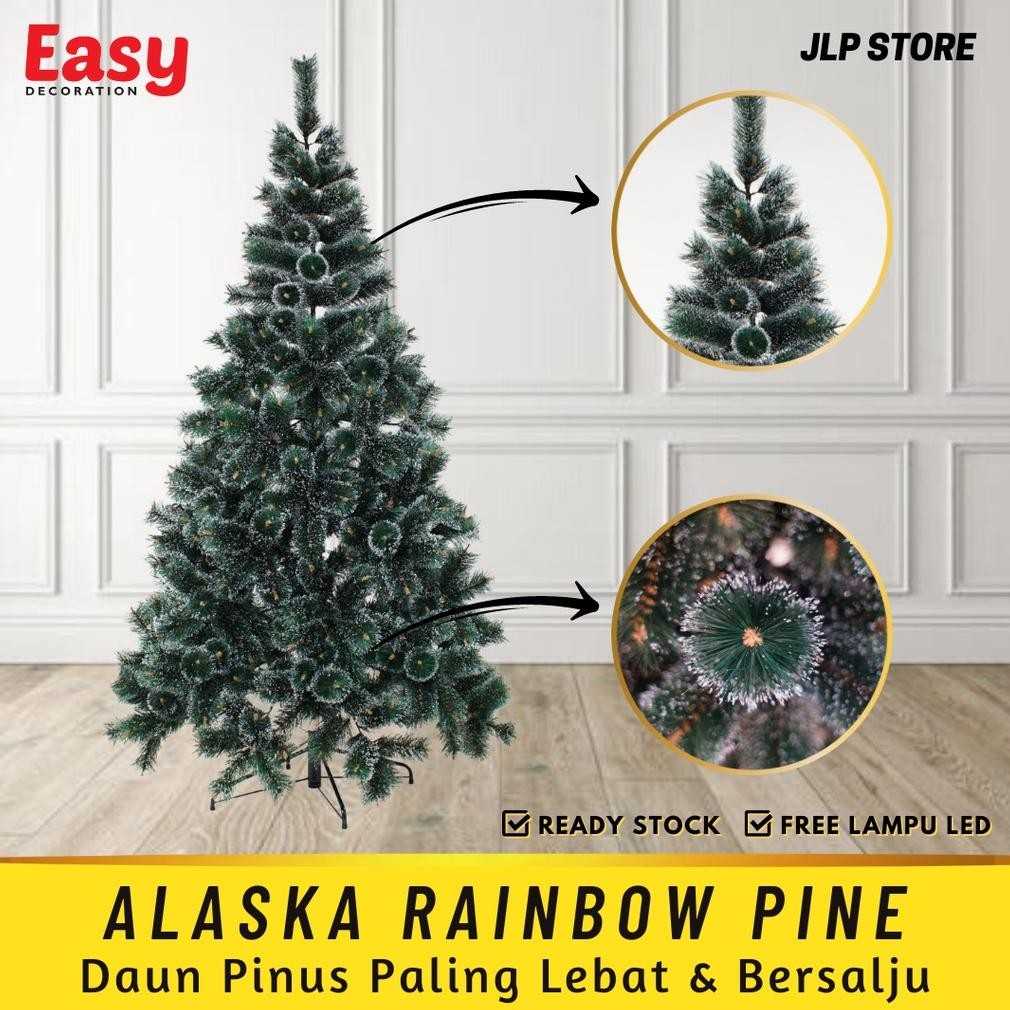 CR - Pohon Natal Besar Bonus Hiasan dan Lampu Tinggi 2 Meter 210 Cm 7 Feet FT Premium Christmas Tree