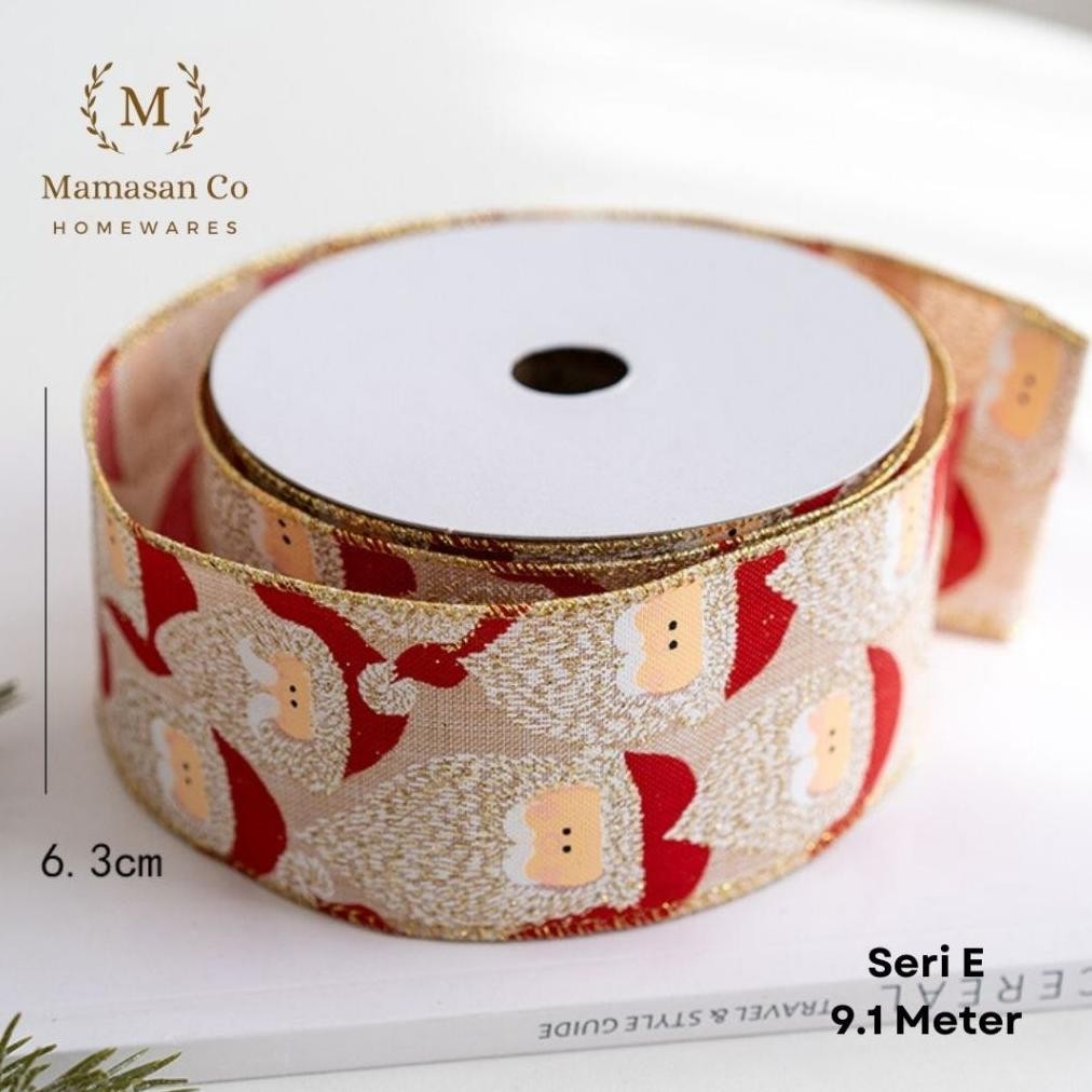 

CR - Christmas 6 cm Premium Ribbon Tree Gift Decoration | Pita Pohon Natal Kado CMH0183 TERLARIS