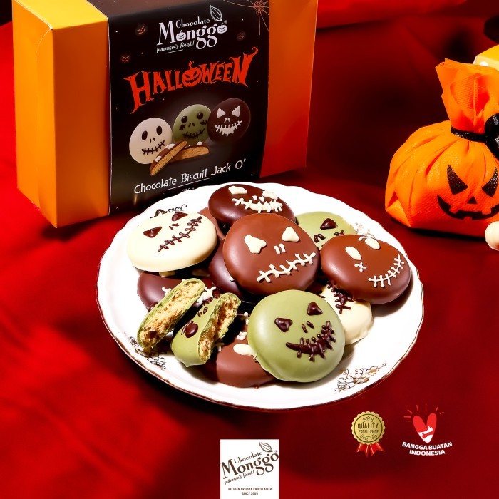 

TERMURAH Chocolate Monggo Halloween Chocolate Biscuits 200g Cookies Gift