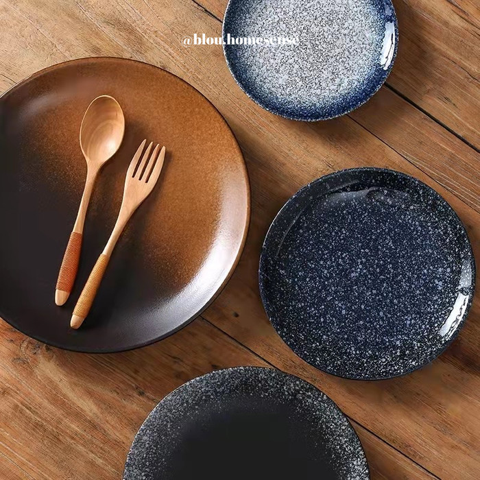 PIRING KERAMIK HITAM AESTHETIC PIRING HOTEL MEWAH MODERN ESTETIK