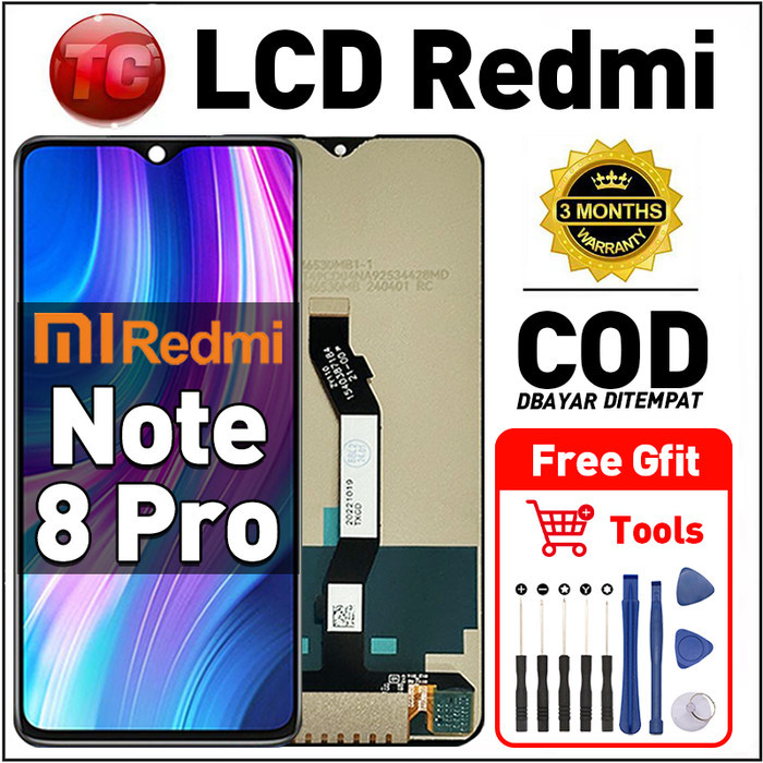 Original Lcd Redmi Note 8 PRO fullset ori asli Layar hp touchscreen Sentuh Versi Tinggi COD