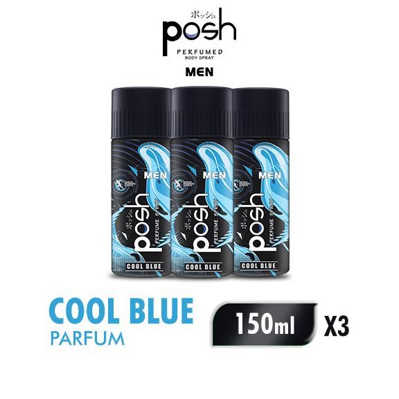 

BLUE- POSH MEN BODY SPRAY COOL BLUE 150 ML X 3 PCS