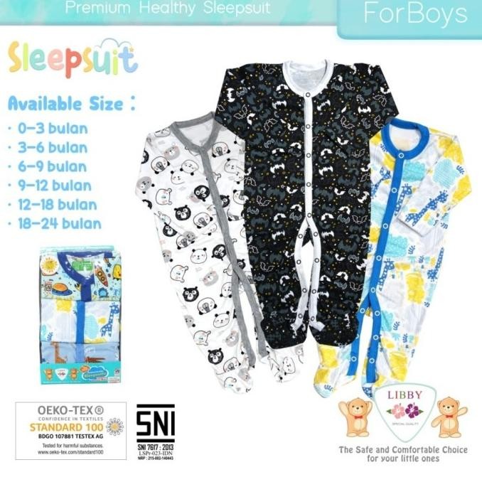 Libby Baby Premium Sleepsuit 3pcs / Piyama Bayi RAM
